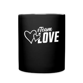 team love love hearts heart - Full Colour Mug - black - Front