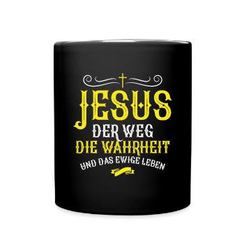 Jesus Christus Wahrheit Rettung - Tasse einfarbig - Schwarz - Vorne