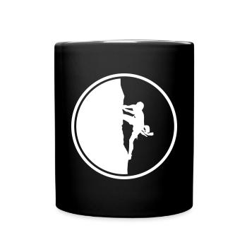 climbing mountaineering silhouette circle climbing - Full Colour Mug - black - Front