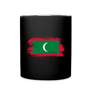 Malediven Flagge - Tasse einfarbig - Schwarz - Vorne