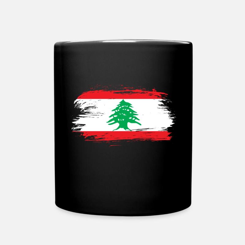 Libanon Flagge - Tasse einfarbig - Schwarz