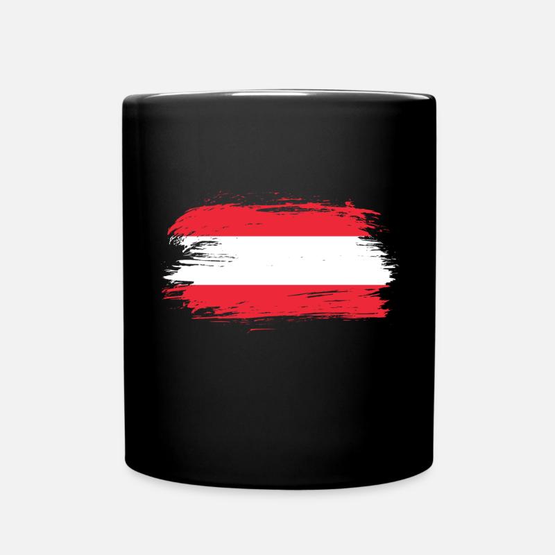 Austria Flag - Full Colour Mug - black