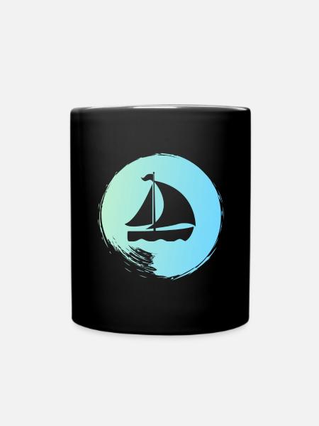 SEGEL BOOT SEGELN WIND WASSER - Tasse einfarbig - Schwarz