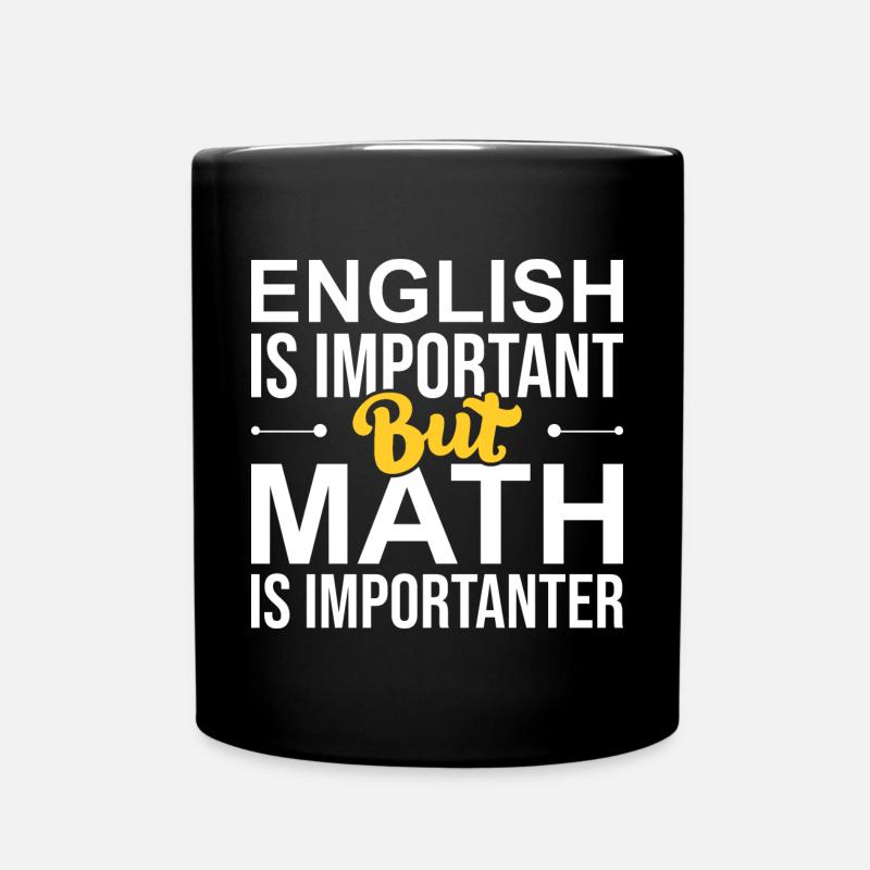 Englisch und Mathe lustige Grafik - Tasse einfarbig - Schwarz
