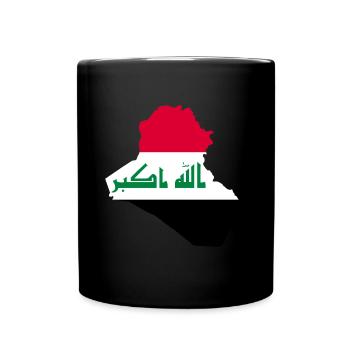 Iraq Flag Map Gift Idea - Full Colour Mug - black - Front