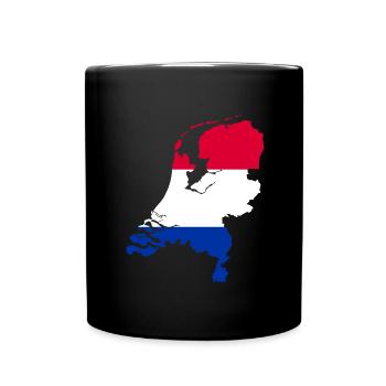 Pays-Bas Drapeau Carte - Mug uni - noir - Devant