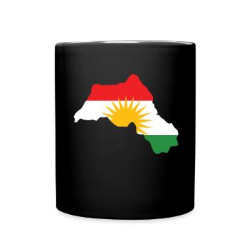 Kurdistan Map Flag Gift Idea - Full Colour Mug - black - Front