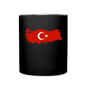 Turquie Drapeau Idée cadeau carte - Mug uni - noir - Devant
