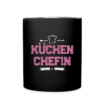 Küchen Chefin Köchin Chefköchin - Tasse einfarbig - Schwarz - Vorne