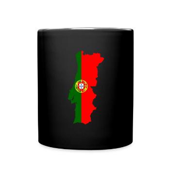 Portugal flag map flag - Full Colour Mug - black - Front