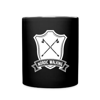 Logo des armoiries de marche nordique - Mug uni - noir - Devant