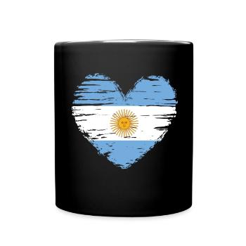 Argentine coeur drapeau blason - Mug uni - noir - Devant