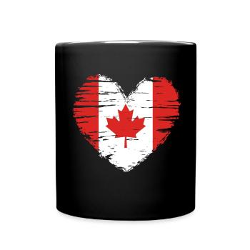Canada coeur drapeau blason - Mug uni - noir - Devant