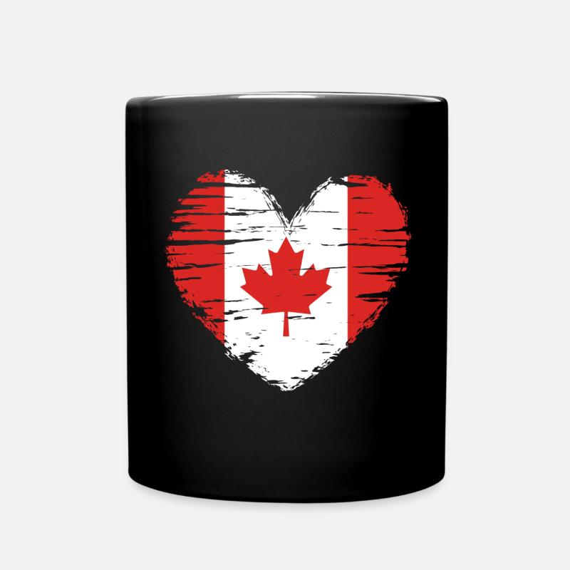 Canada coeur drapeau blason - Mug uni - noir