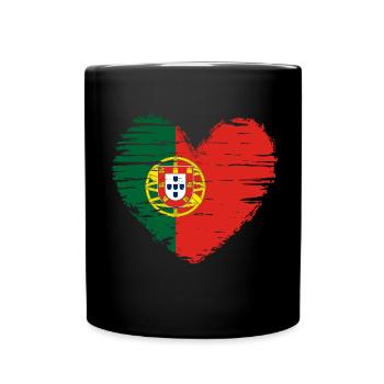 Portugal coeur drapeau blason - Mug uni - noir - Devant
