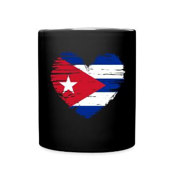 Cuba coeur drapeau blason - Mug uni - noir - Devant