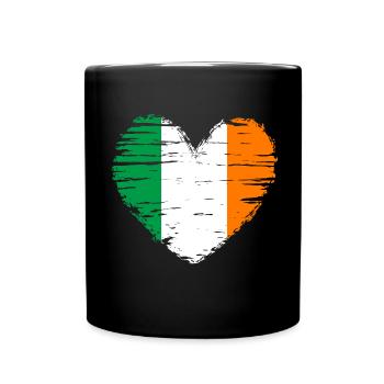 Ireland Heart Flag Flag Coat of Arms - Full Colour Mug - black - Front
