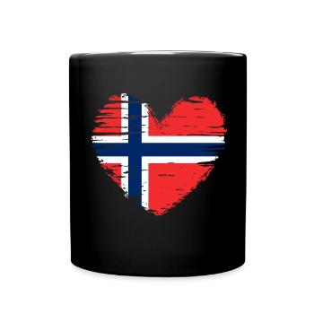 Norway Heart Flag Flag Coat of Arms - Full Colour Mug - black - Front