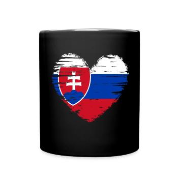 Slovakia Heart Flag Flag Coat of Arms - Full Colour Mug - black - Front