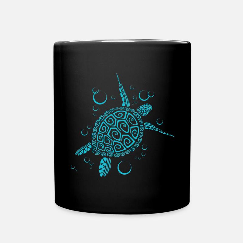 Liebe Schildkröte - Tasse einfarbig - Schwarz
