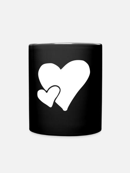 Herz Emoji Skizze - Tasse einfarbig - Schwarz