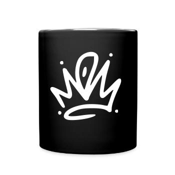 Emoji crown crowns sketch white - Full Colour Mug - black - Front