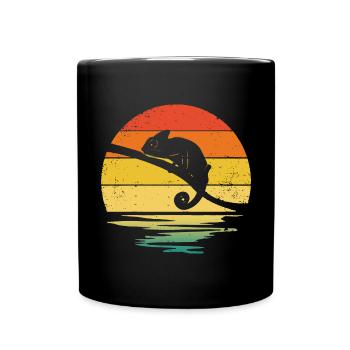 Chameleon Retro Graphic - Full Colour Mug - black - Front