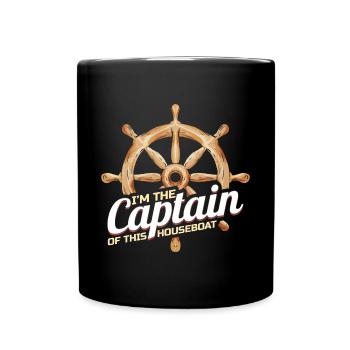 I'm the Captain of this Houseboat Hausboot Kapitän - Full Colour Mug - black - Front