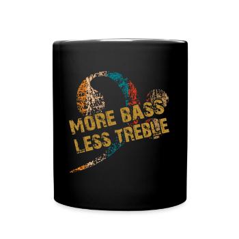 Großer Vintage Bassschlüssel - Tasse einfarbig - Schwarz - Vorne