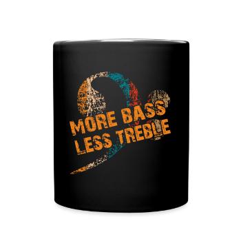 Mehr Bass weniger Treble. Vintage Bassschlüssel - Tasse einfarbig - Schwarz - Vorne