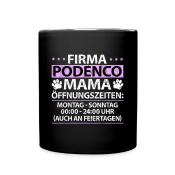 Podenco Windhund Canario Mama Hundebesitzerin - Tasse einfarbig - Schwarz - Vorne