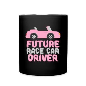 Futur Pilote de voiture de course Voiture de course Baby Girl Rose - Mug uni - noir - Devant