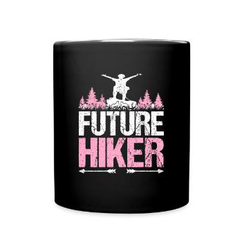 Future Hiker Wandern Baby Mädchen Kinder Geschenk - Tasse einfarbig - Schwarz - Vorne