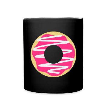 Pink Donut - Full Colour Mug - black - Front