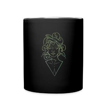 Medusa lineart - Tasse einfarbig - Schwarz - Vorne