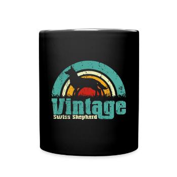 White Swiss Shepherd Weisser Schäferhund Vintage - Full Colour Mug - black - Front