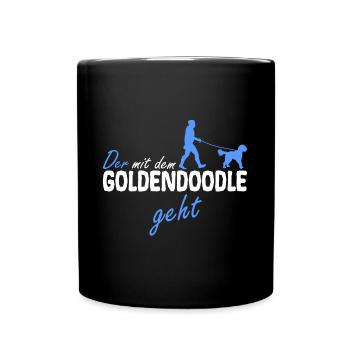 Goldendoodle Doodle Hund der mit dem geht Dad Papa - Tasse einfarbig - Schwarz - Vorne