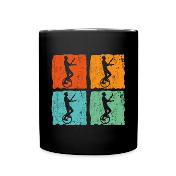 Unicycle Bicycle Circus Acrobat Clown Vintage - Full Colour Mug - black - Front