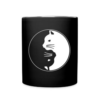 Yin and Yang Cats - Full Colour Mug - black - Front