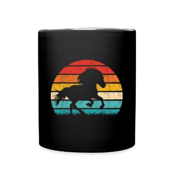 Islandpferd Tölt Isländer Islandpony Retro Vintage - Tasse einfarbig - Schwarz - Vorne