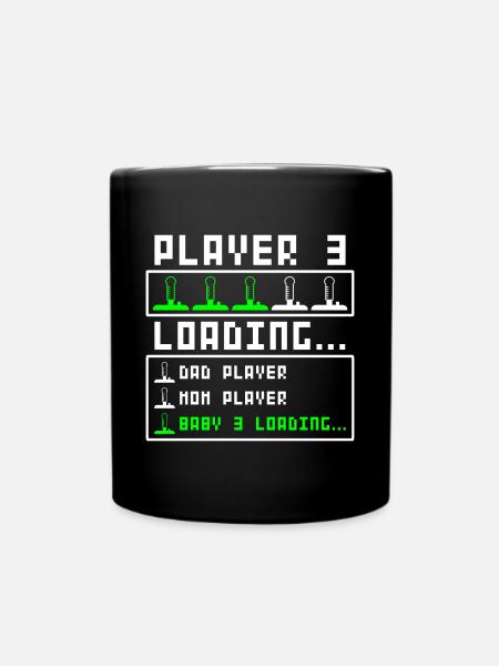 Annonce de grossesse Baby Player 3 trois Loadi - Mug uni - noir