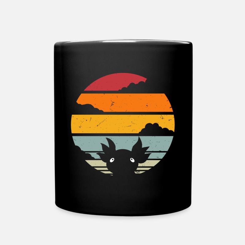 Retro Vintage Axolotl - Tasse einfarbig - Schwarz
