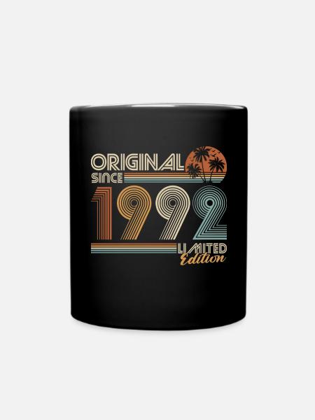 1992 Vintage Birthday Retro Gift - Full Colour Mug - black