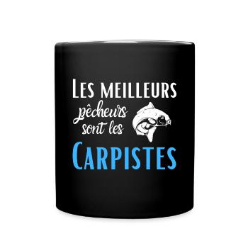 Pêcheur de carpe, cadeau humour, homme pêche. - Mug uni - noir - Devant