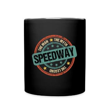 Speedway Motorrad Motorbike Dad Vintage Lustig - Tasse einfarbig - Schwarz - Vorne