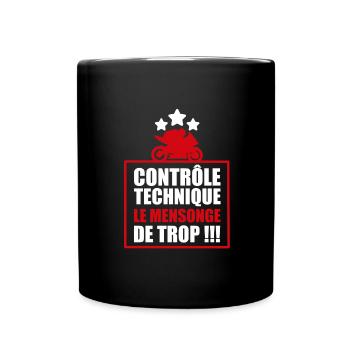 Contrôle technique motos, le mensonge de trop !!! - Mug uni - noir - Devant