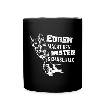 Eugen macht den besten Schaschlik Grill Geschenk - Tasse einfarbig - Schwarz - Vorne