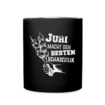 Juri macht den besten Schaschlik Grill Geschenk - Tasse einfarbig - Schwarz - Vorne