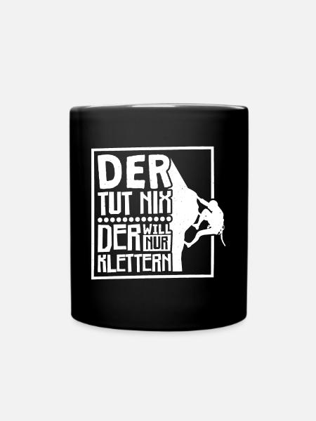 Berg Klettern Bergsteigen Kletterer - Tasse einfarbig - Schwarz