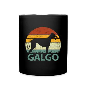 Galgo Espanol Espagne Greyhound Dog Vintage - Mug uni - noir - Devant